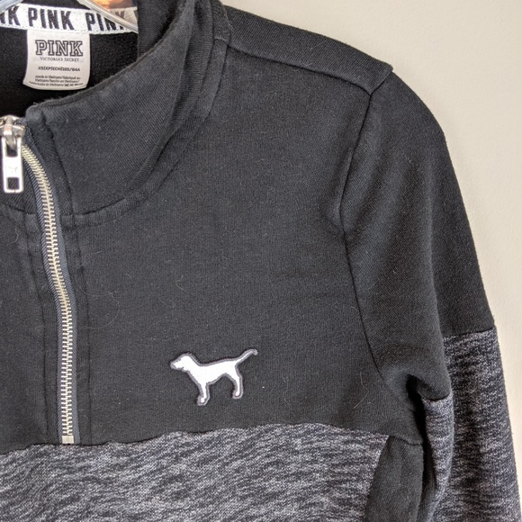 PINK Victoria's Secret | Black Gray Zip Top - E90 - Picture 5 of 6